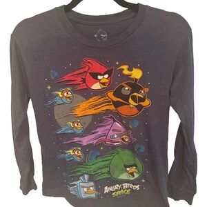 Angry Birds Space Long Sleeve Kids Tee - Gray